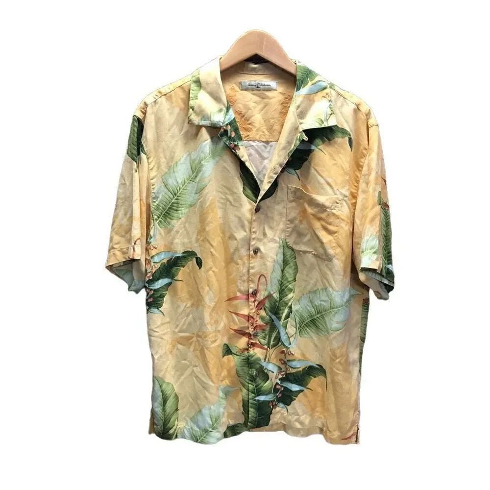 Tommy Bahama Size Large (L) 100% Silk Short Sleeve